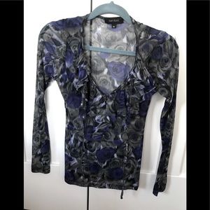 Sweet and sexy sheer ruffled blouse